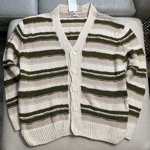 Zara Men's Striped Cardigan - Size L - Picture 3 of 7